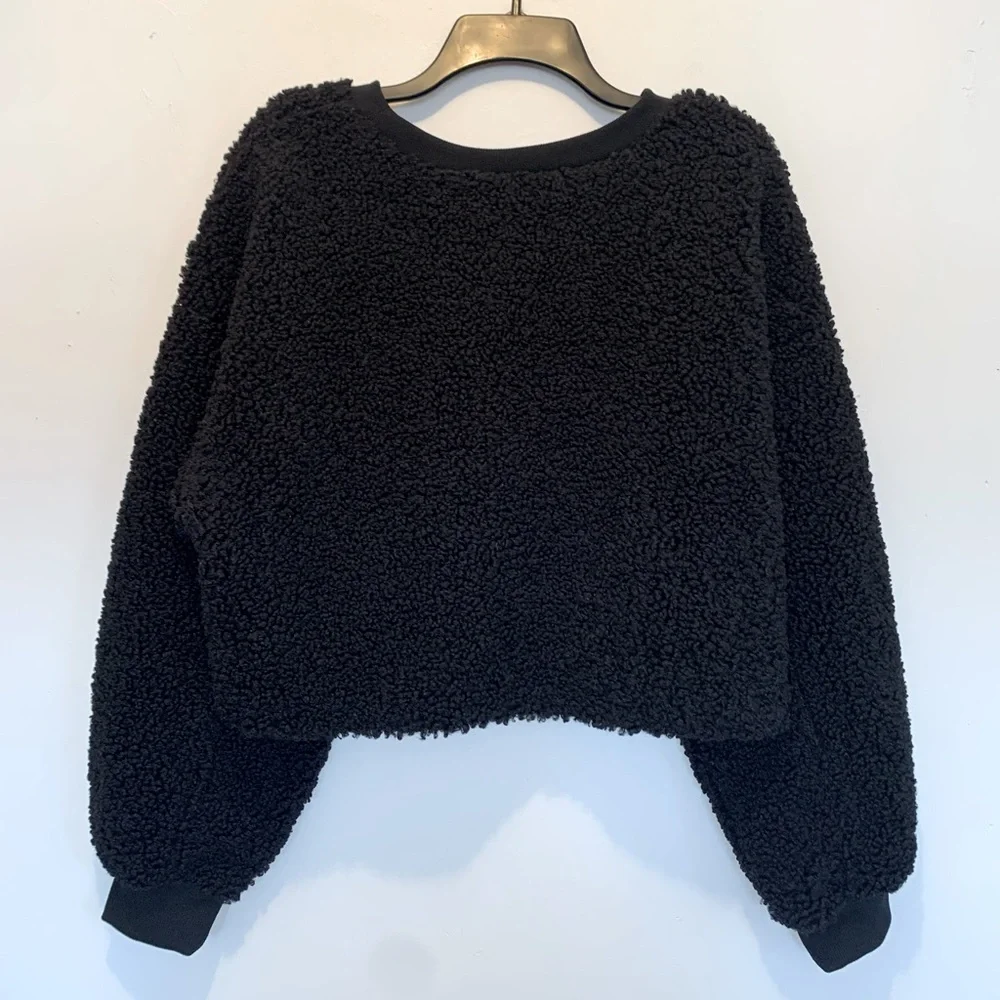 Wild Fable Cozy Black Sherpa Sweater - Picture 5 of 7
